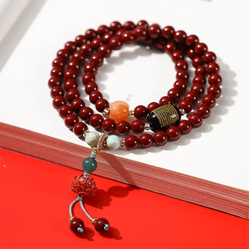 Ryukyu Reconstructed Cinnabar Bracelets Unisex-2