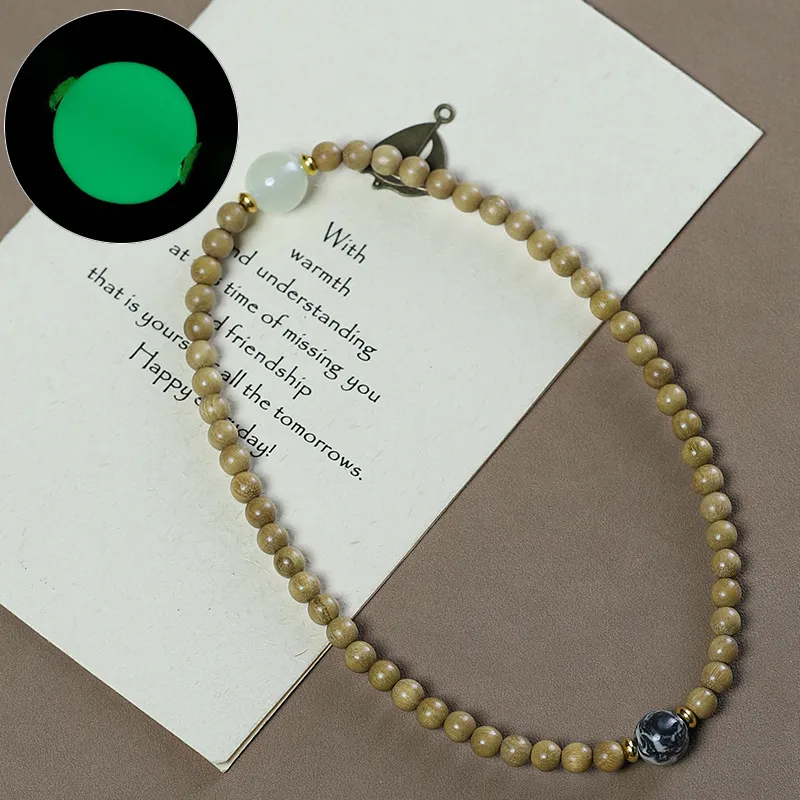 Ryukyu Milky Agarwood Bracelets Unisex-3
