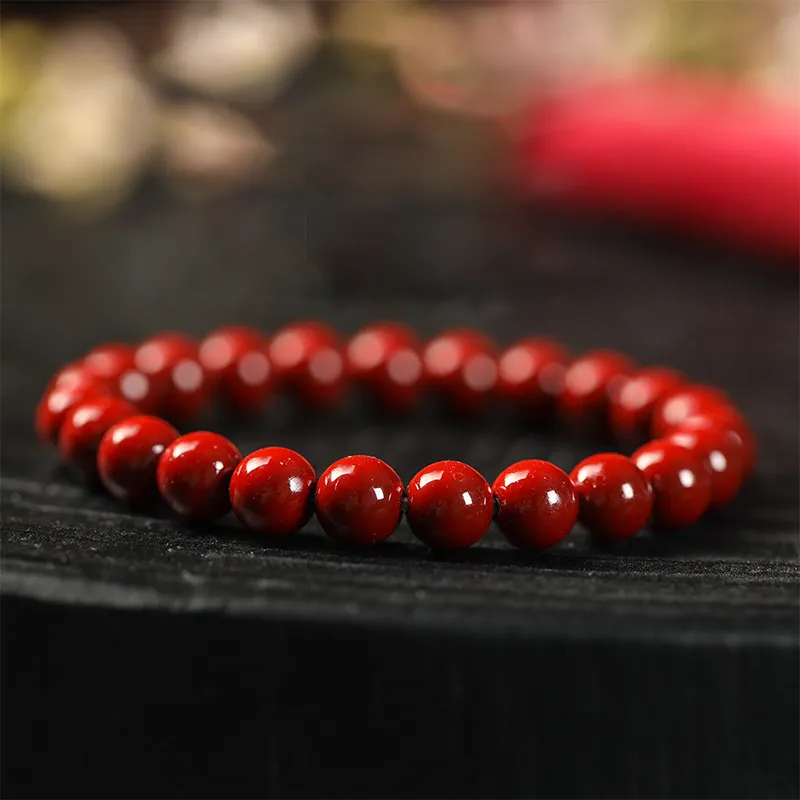 Ryukyu Reconstructed Cinnabar Jade Bracelets Unisex-17