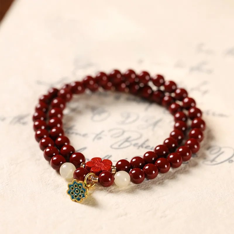 Ryukyu Reconstructed Cinnabar Bracelets Women's-2