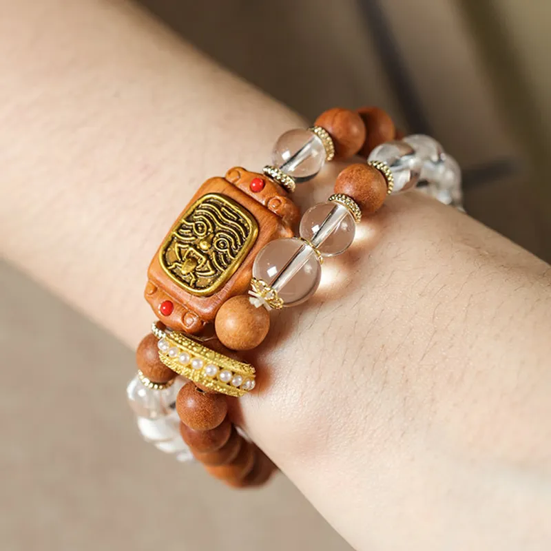 Ryukyu Barbie Sandalwood Wooden Bracelets Unisex-3