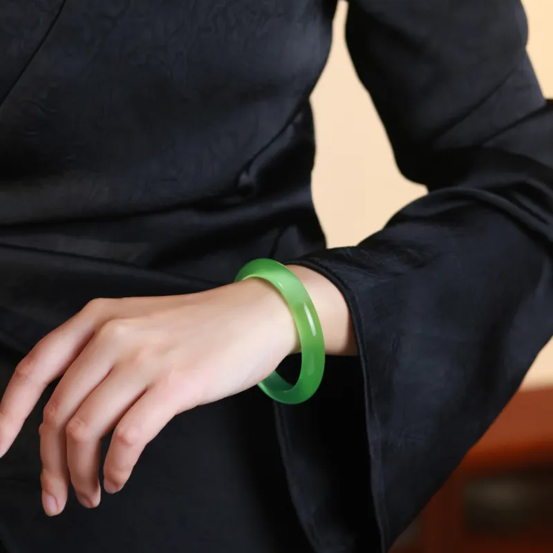 Ryukyu Glass Cat Eye Jade Bangles Women's-3