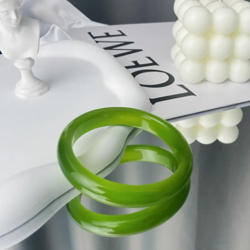 Ryukyu Glass Cat Eye Jade Bangles Women's-1