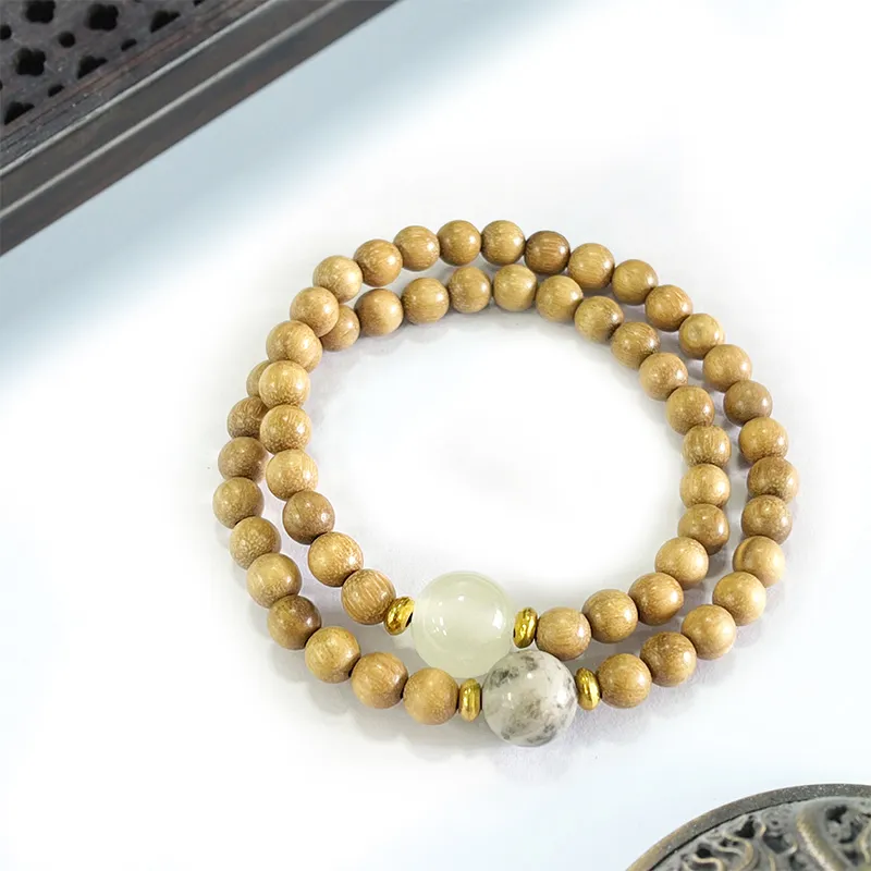 Ryukyu Milky Agarwood Bracelets Unisex-2