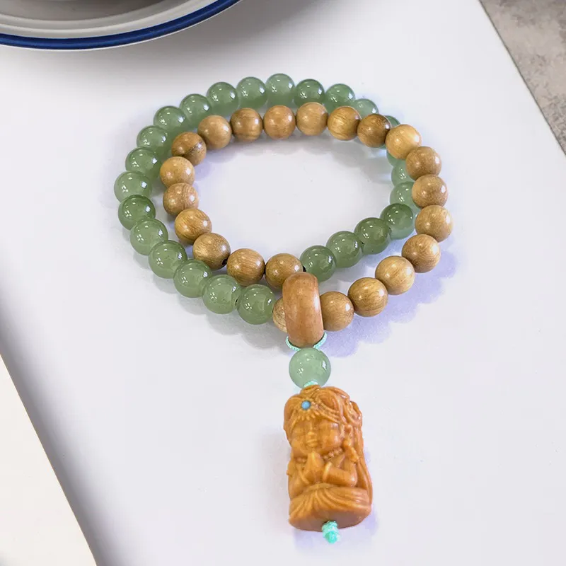 Ryukyu Milky Agarwood Bracelets Unisex-3