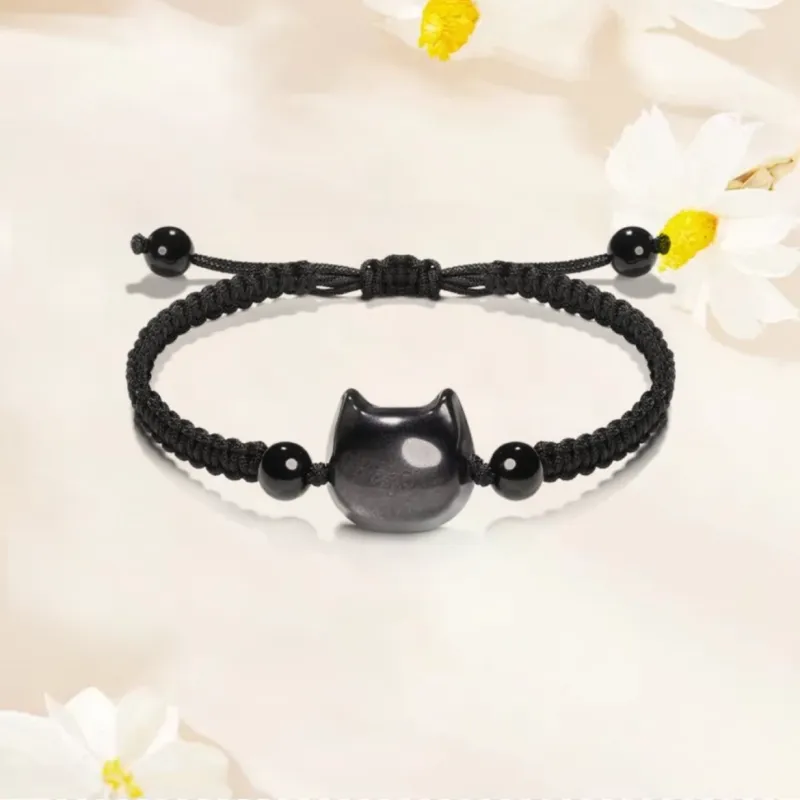 Ryukyu Obsidian Jade Bracelets Unisex-2
