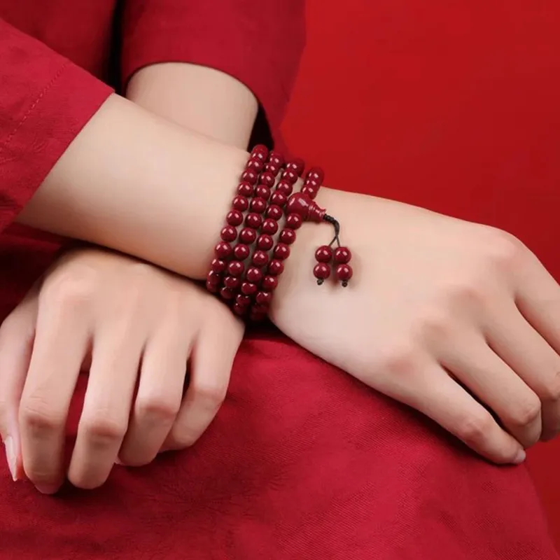 Ryukyu Reconstructed Cinnabar Jade Bracelets Unisex-3
