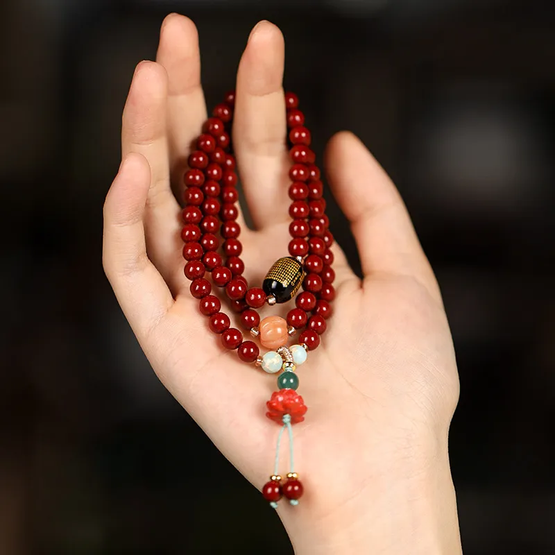 Ryukyu Reconstructed Cinnabar Bracelets Unisex-3