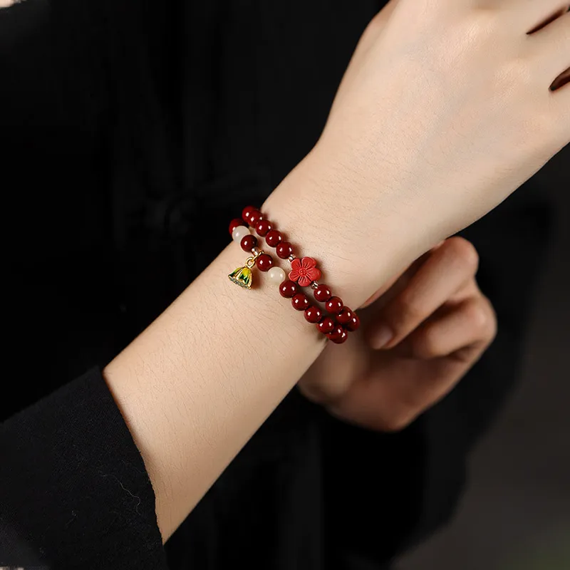 Ryukyu Reconstructed Cinnabar Bracelets Women's-5