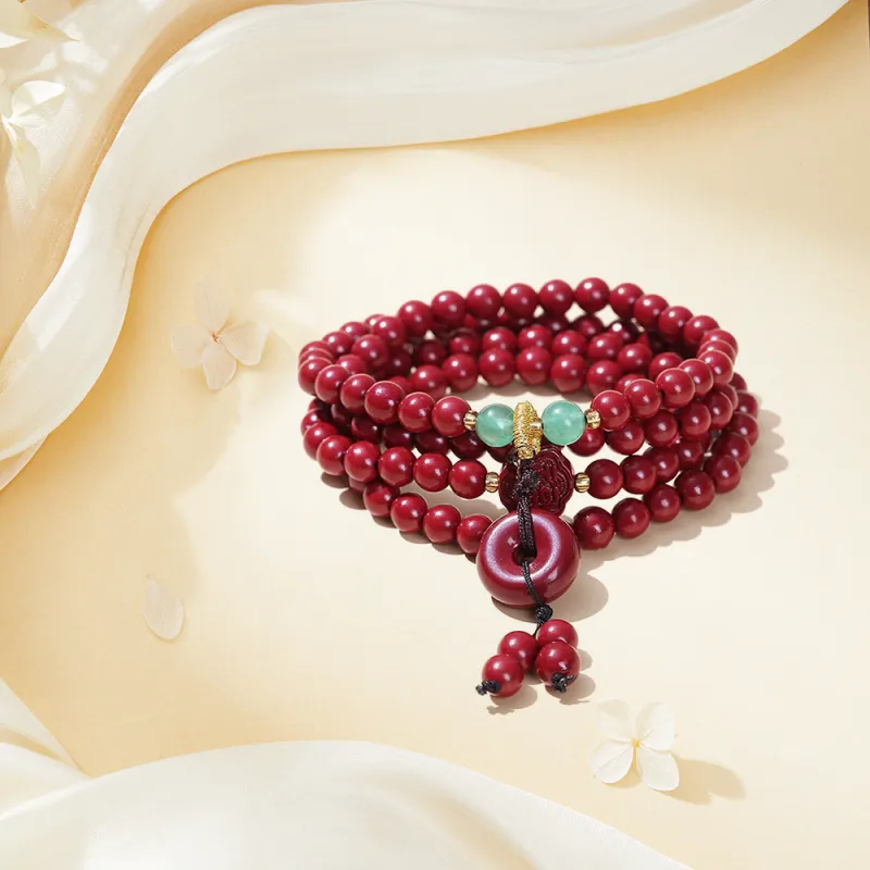 Ryukyu Reconstructed Cinnabar Jade Bracelets Unisex-4