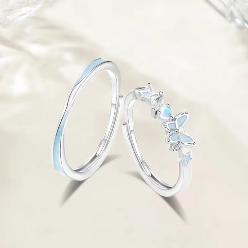 Ryukyu Adjustable Open Ring Stud Earrings Women's-10