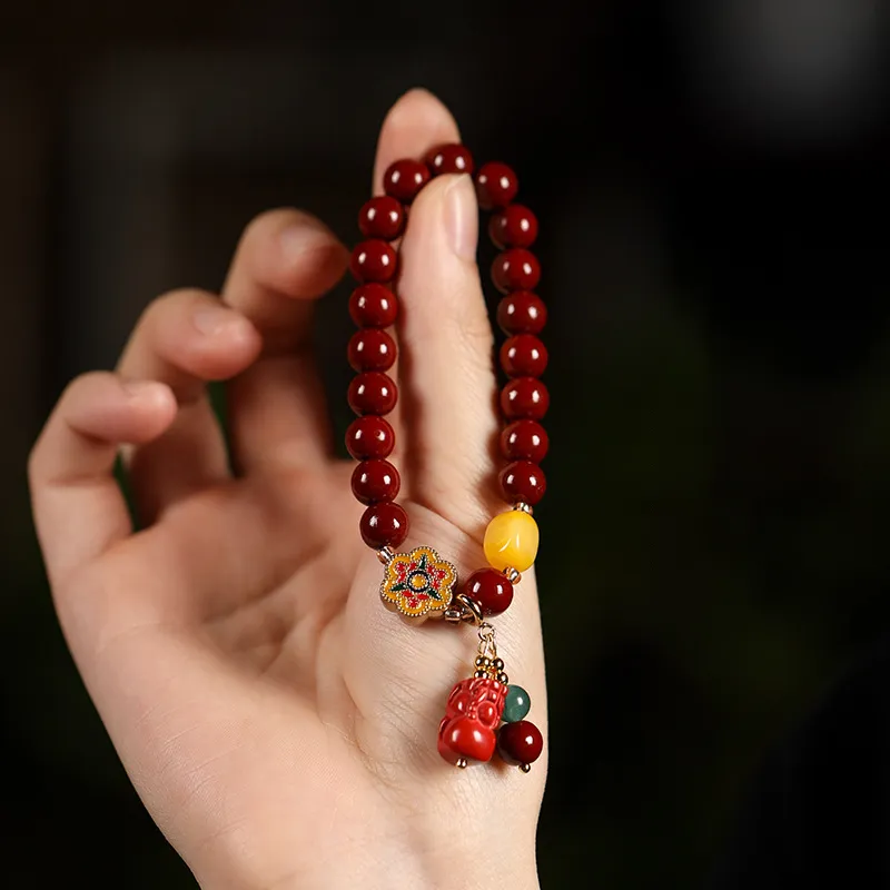 Ryukyu Reconstructed Cinnabar Bracelets Unisex-1