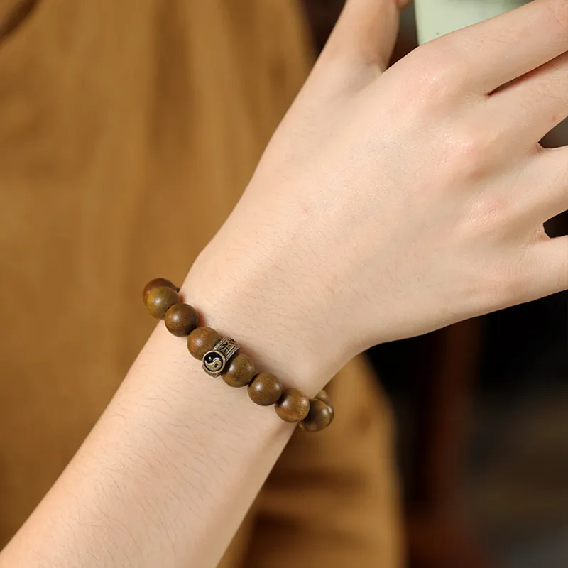 Ryukyu Green Sandalwood Wooden Bracelets Unisex-4