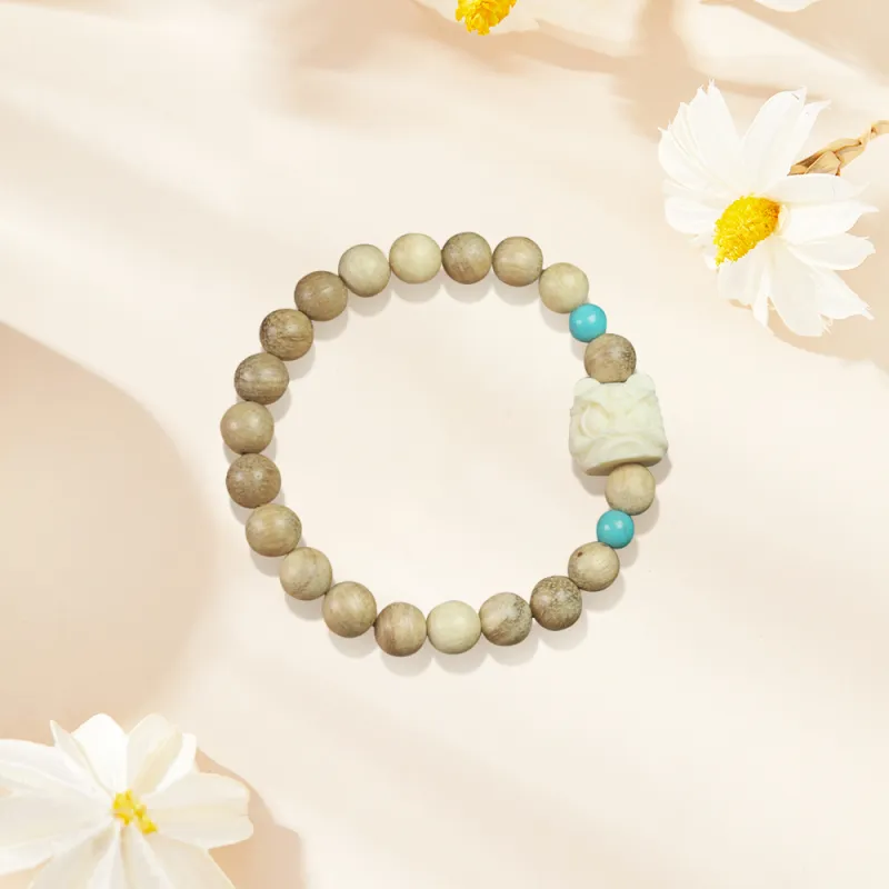 Ryukyu Milky Agarwood Bracelets Unisex-2