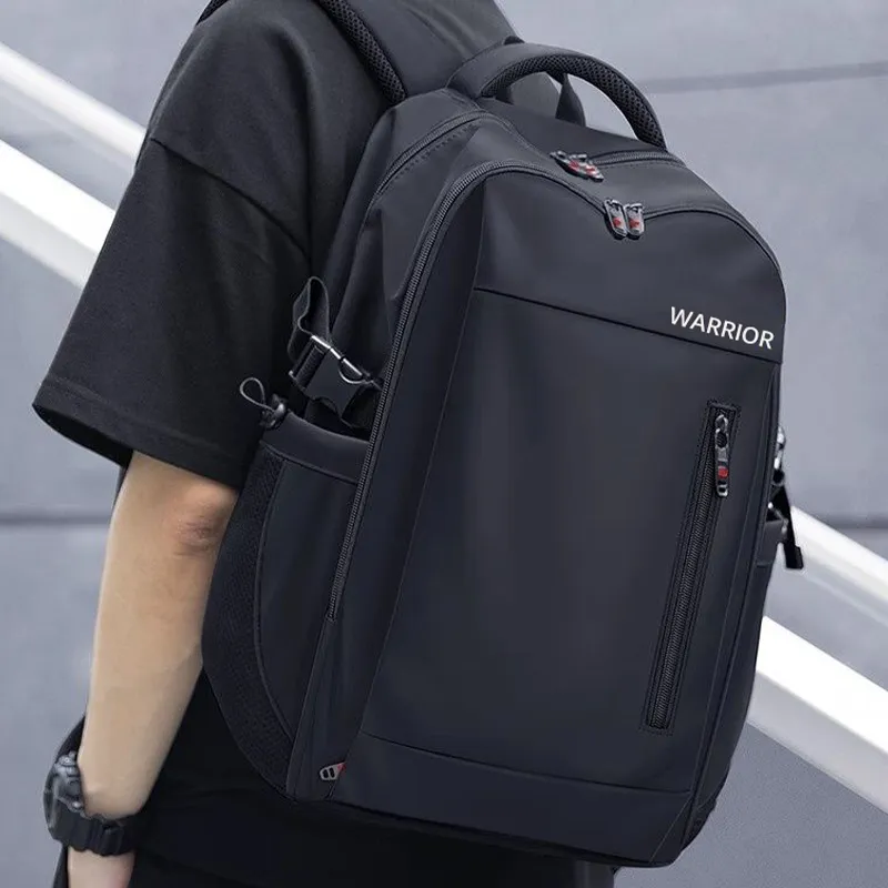 Warrior Nylon Fabric Backpack Regular Unisex Business Urban Techwear Black-4