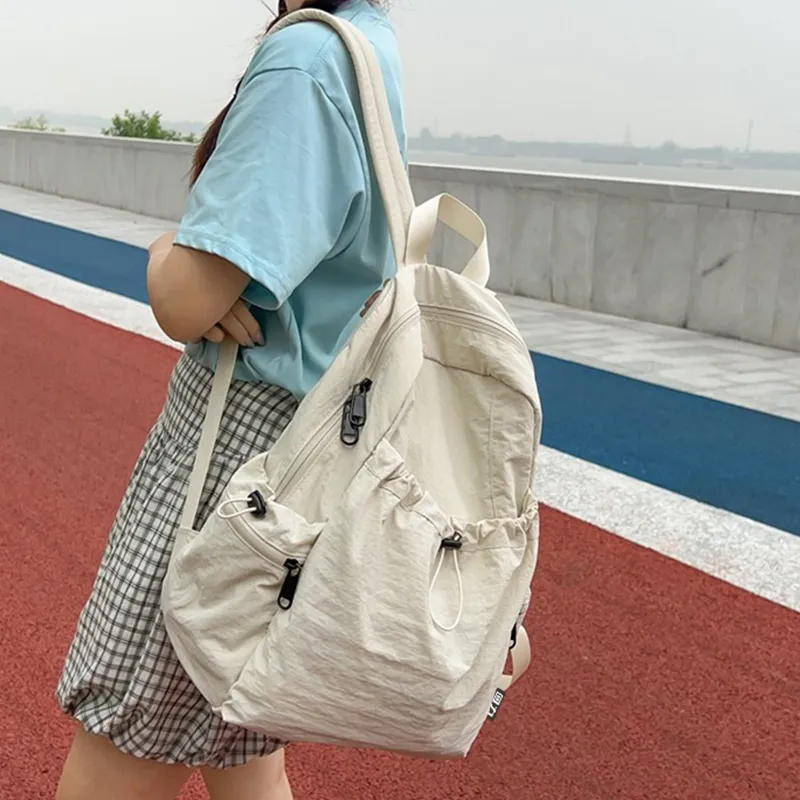 Warrior Nylon Backpack Medium Size Unisex Ecru-2