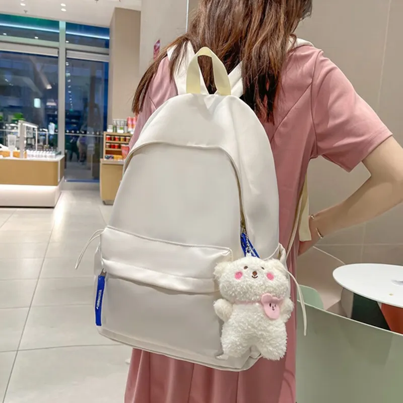 Warrior Nylon Backpack Medium Size Women's White/Black-4