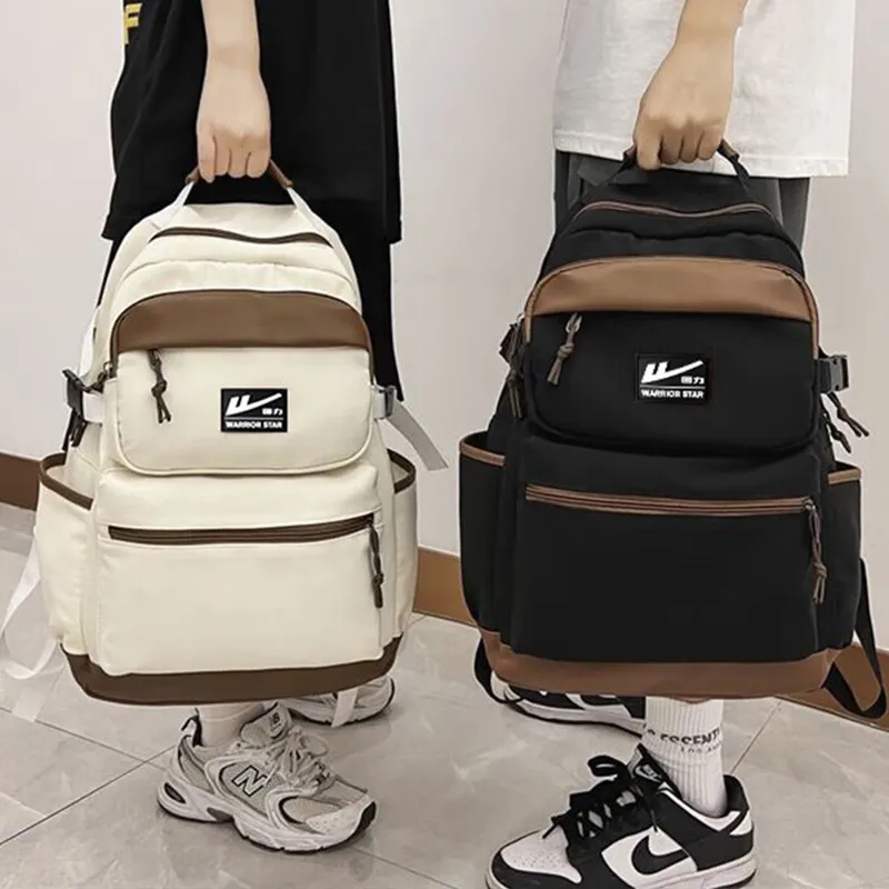 Warrior Nylon Fabric Backpack Tubas Unisex Black/White-3