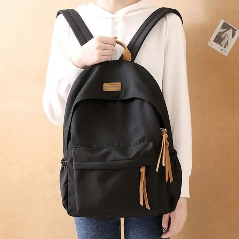 Warrior Water Repellent Polyester Cotton Blend Fabric Backpack Tubas Unisex Black/White-7