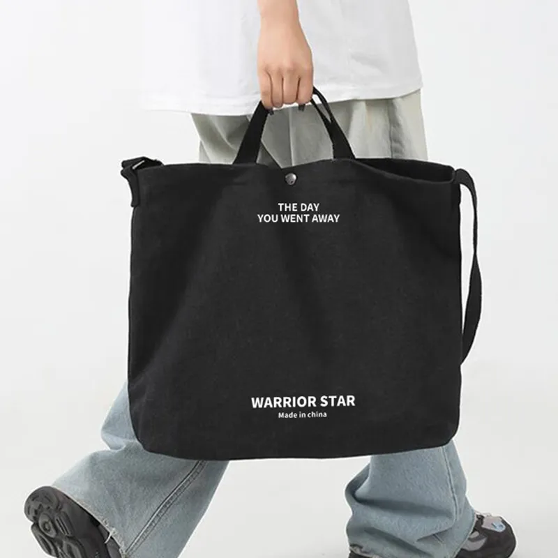 Warrior Canvas Bag, Crossbody Handbag Tubas Unisex Gray/Beige/Black-14