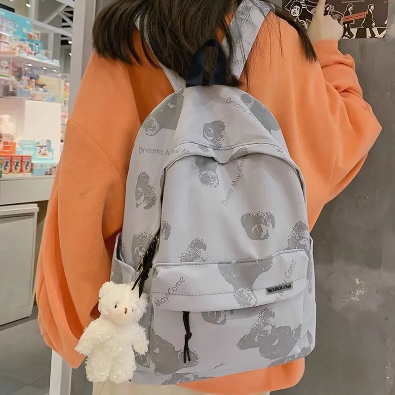 Warrior Nylon Fabric Backpack Regular Unisex White-3