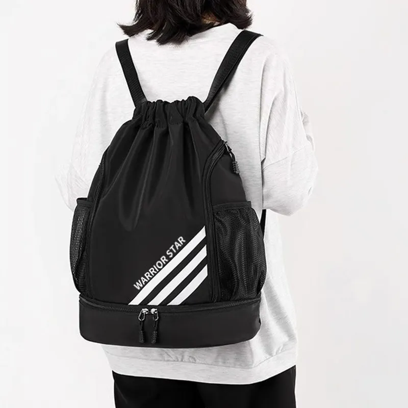 Warrior Nylon Gym Bag Unisex Black-5