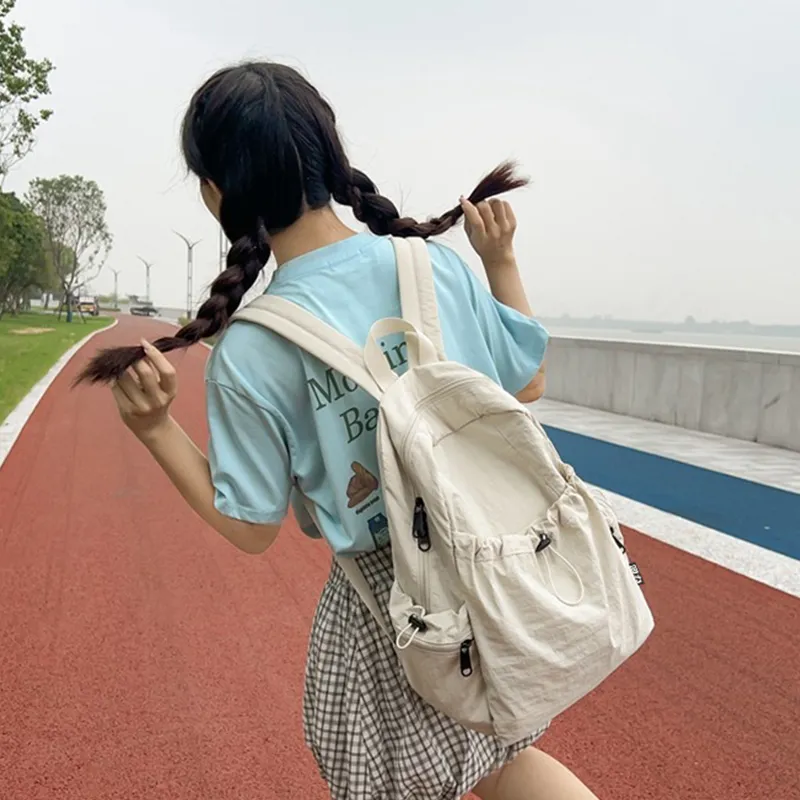 Warrior Nylon Backpack Medium Size Unisex Ecru-1