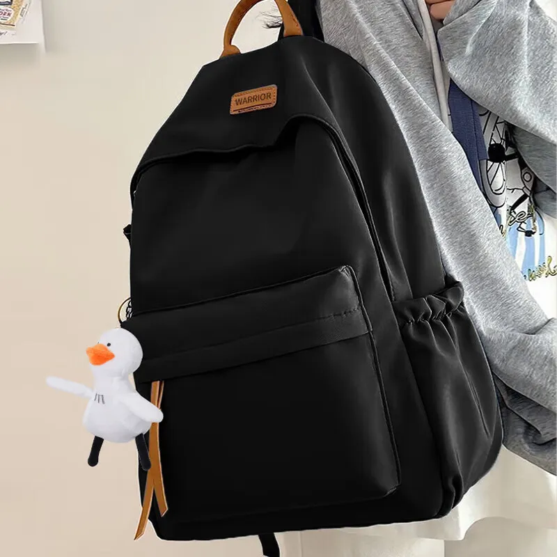 Warrior Polyester Cotton Blend Backpack Unisex Black/White-1