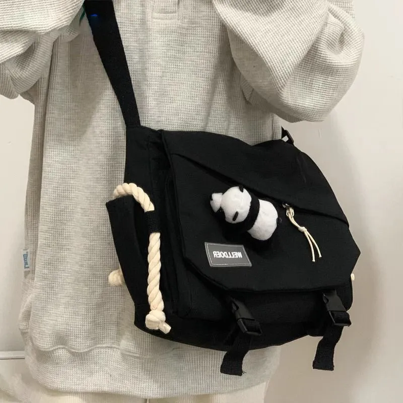 Warrior Nylon Shoulder Bag Unisex Black-2