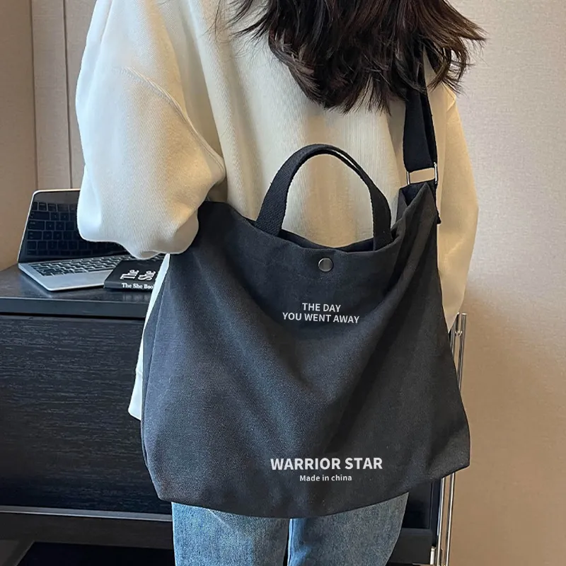 Warrior Canvas Bag, Crossbody Handbag Tubas Unisex Gray/Beige/Black-13