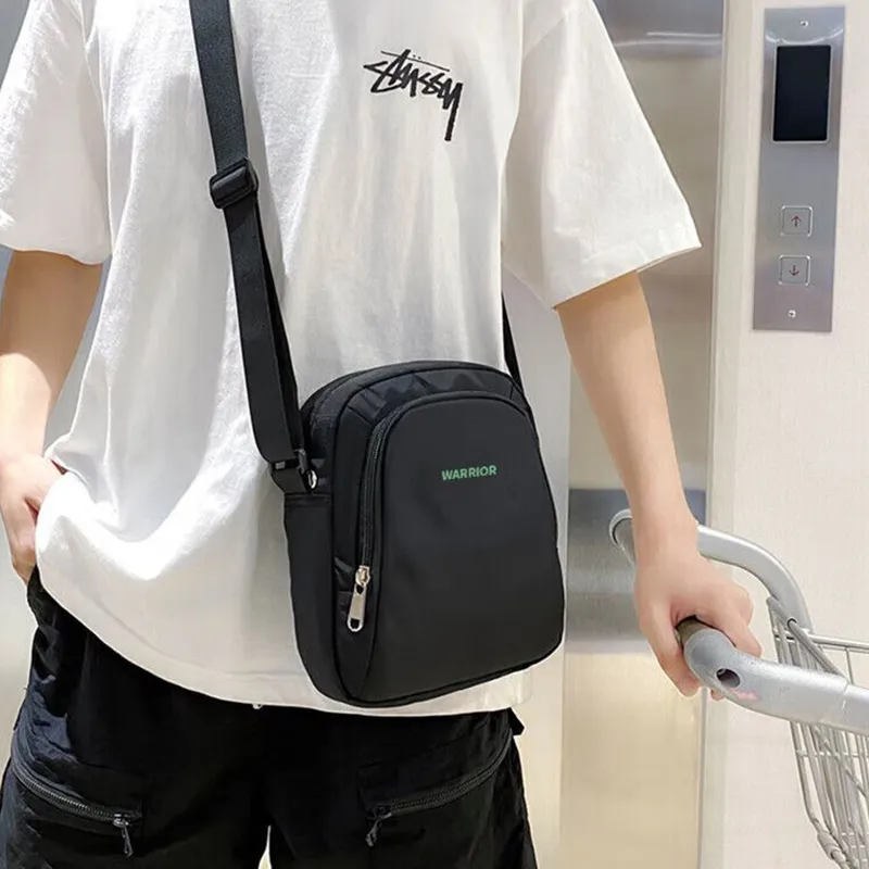 Warrior Polyamide With Nylon Crossbody Bags Trumpets Unisex Black-3