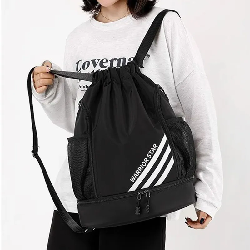 Warrior Nylon Gym Bag Unisex Black-3