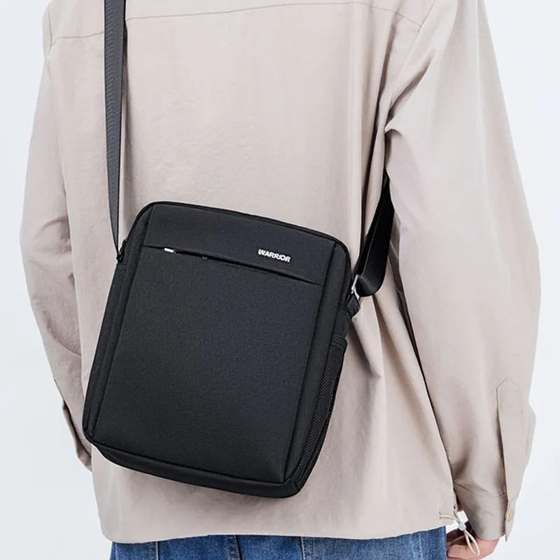 Warrior Polyester Shoulder Bag Men's Black-3
