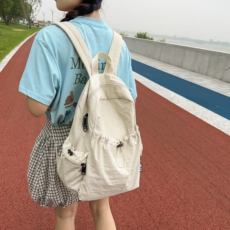 Warrior Nylon Backpack Medium Size Unisex Ecru-3