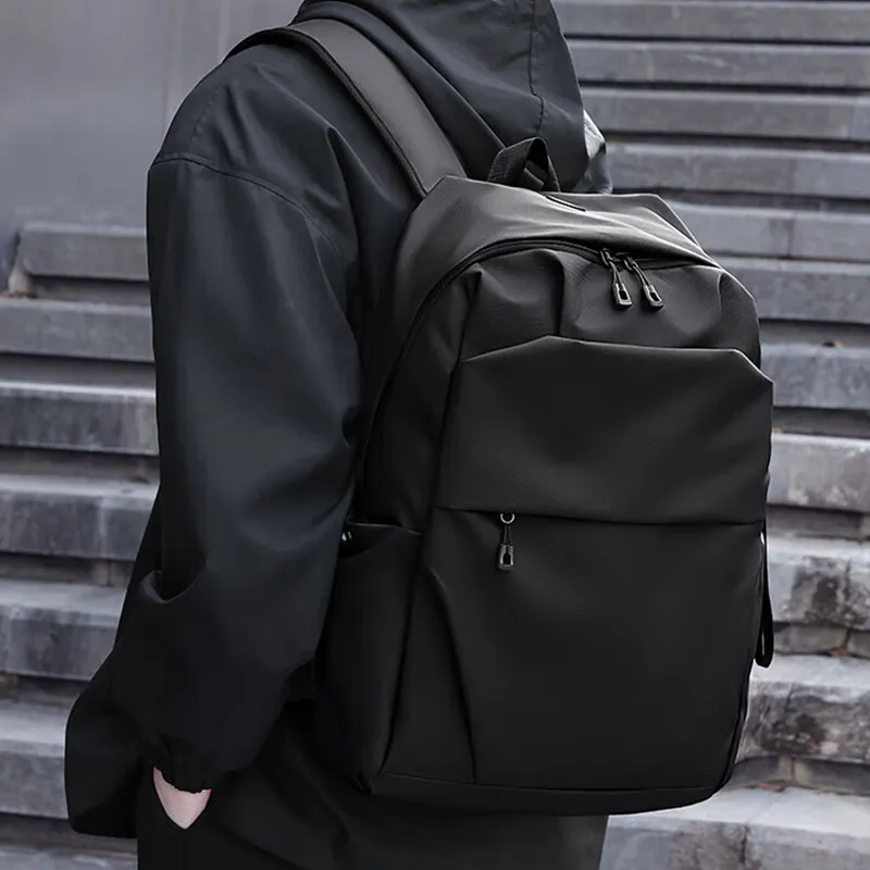 Warrior Nylon Fabric Backpack Unisex Black-1
