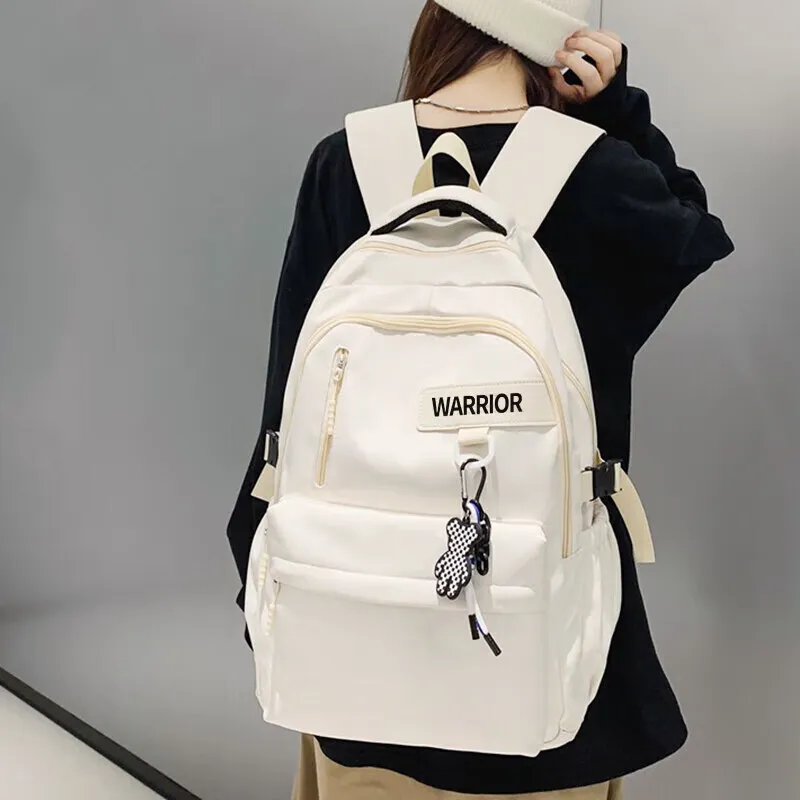 Warrior Nylon Backpack Medium Size Women's White/Black-19