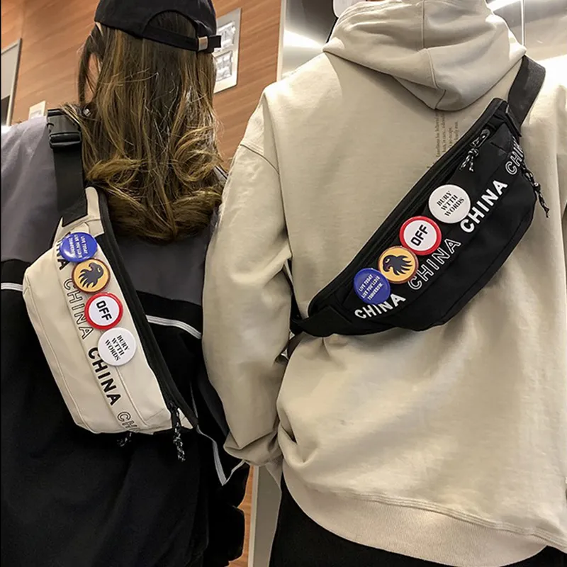 Warrior Polyamide With Nylon Sling Bag Regular Unisex Black White-5