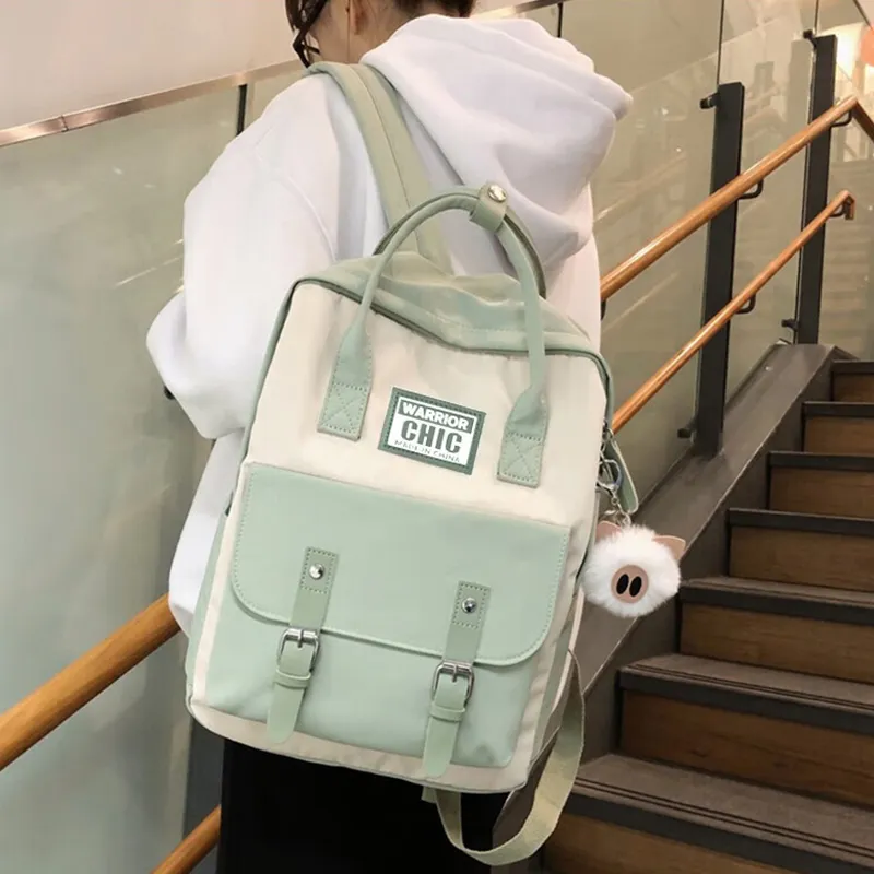 Warrior Nylon Backpack Regular Unisex Mambo Green/Palace Red/Dark Crane Black-1