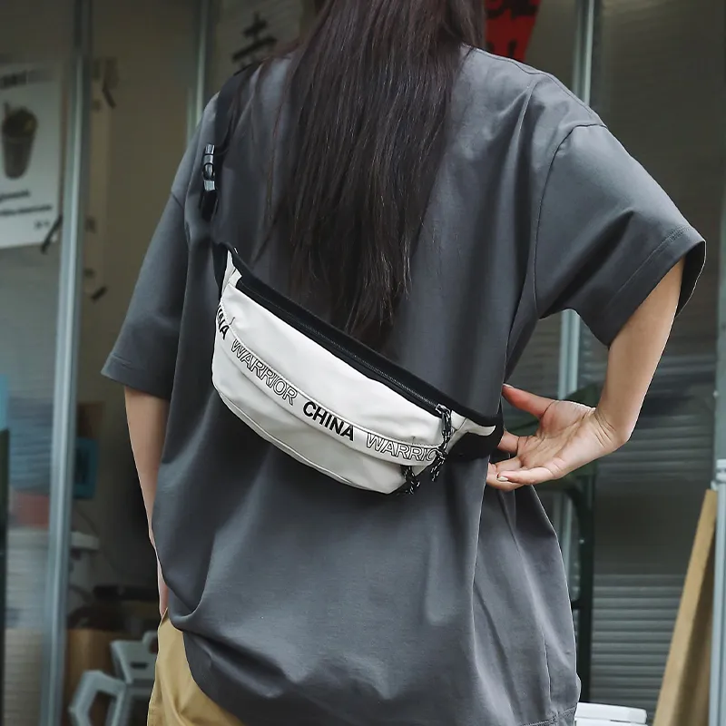 Warrior Nylon Fanny Pack Unisex Beige-3