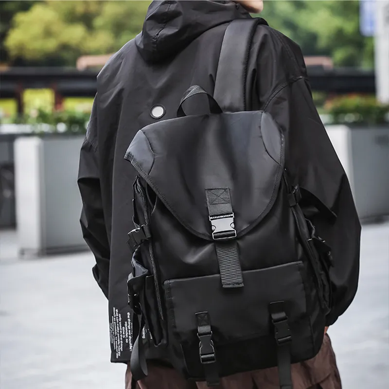 Warrior Nylon Fabric Backpack Regular Unisex Black-4