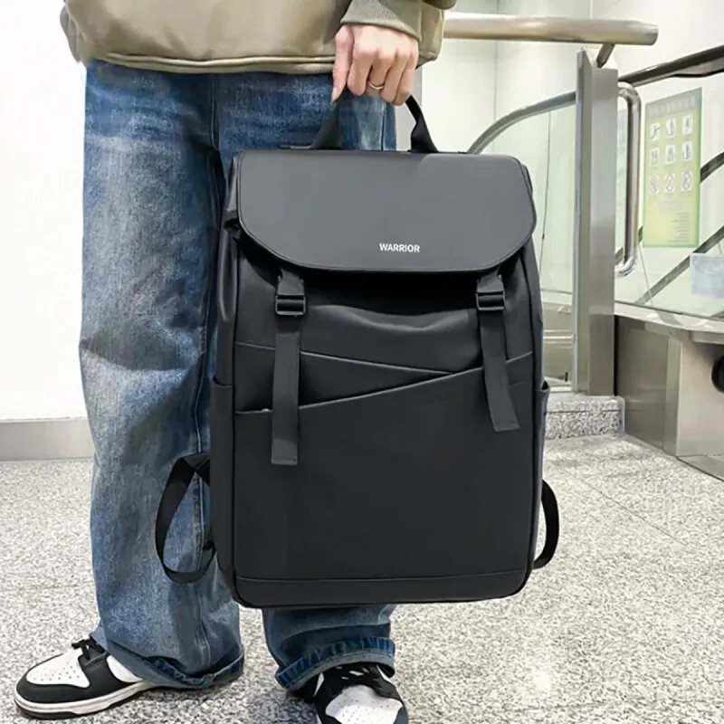Warrior PU Backpack Unisex Black-3