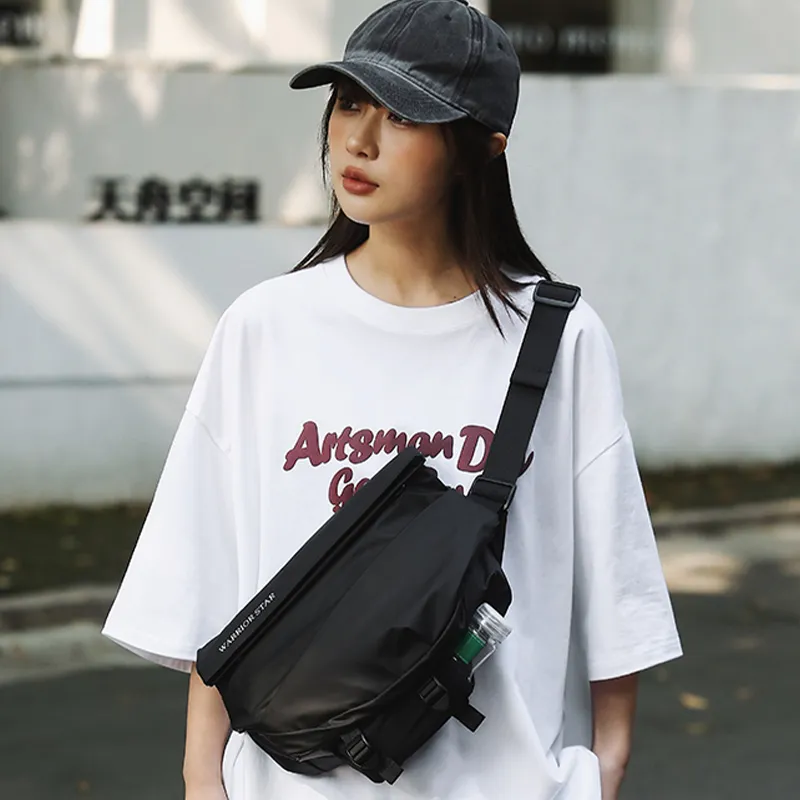 Warrior Polyester Crossbody Bag Regular Unisex Black-2