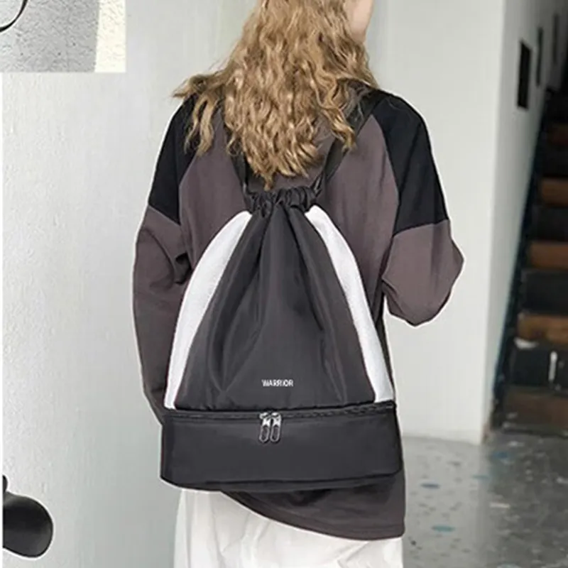 Warrior Polyester Backpack Medium Size Unisex Black-4