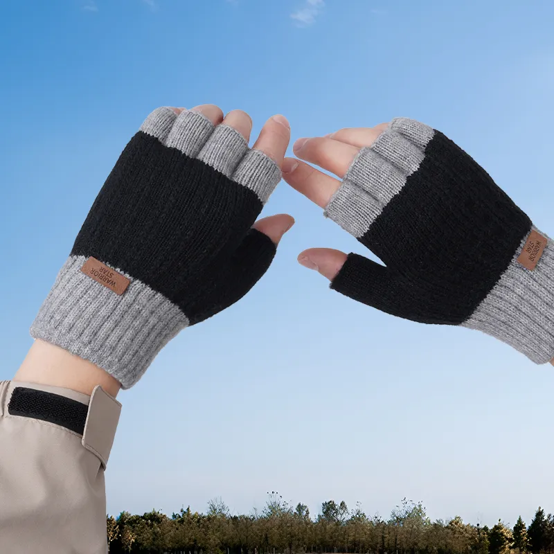 Warrior Knitted Fabric Knit Gloves Unisex-2