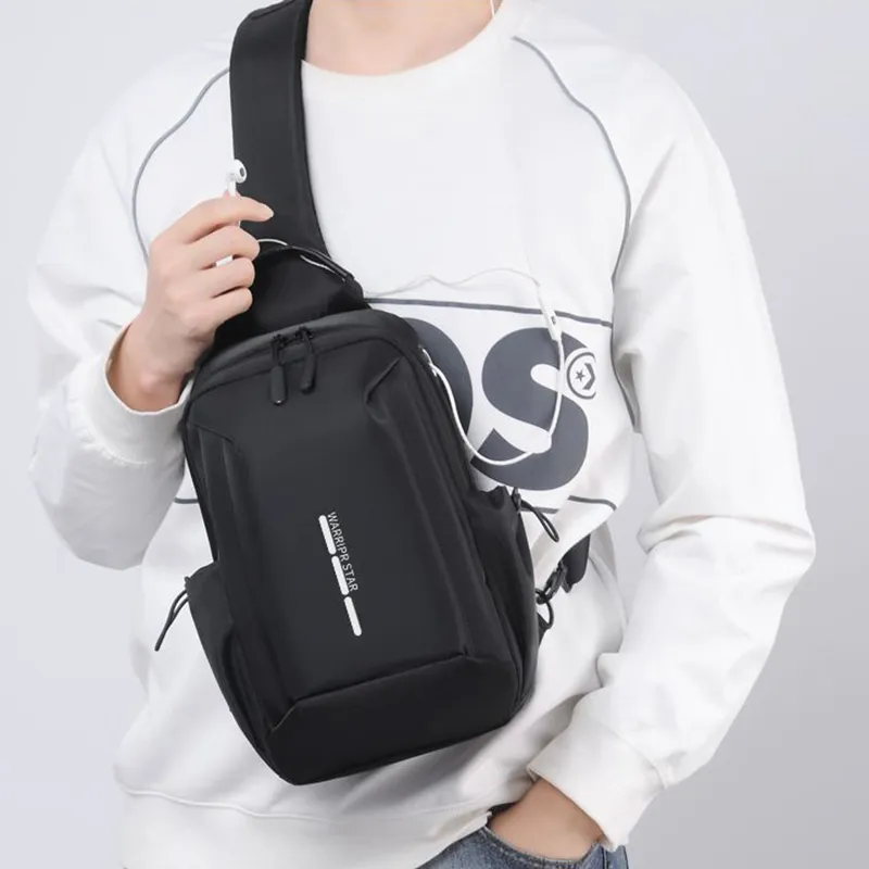 Warrior Oxford Sling Bag Unisex Black-3