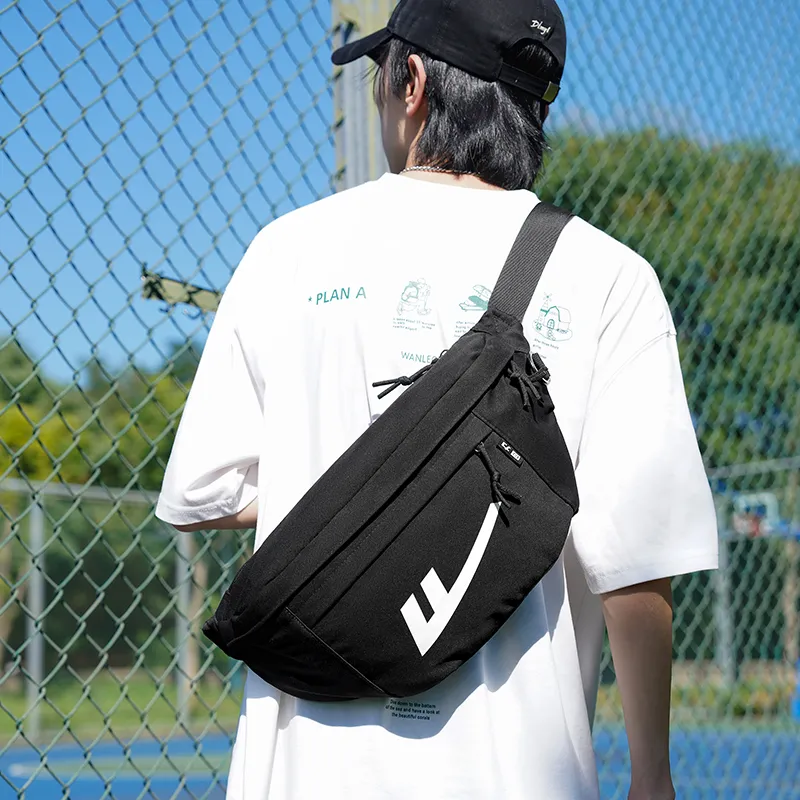 Warrior Nylon Crossbody Bag Regular Unisex Black/White-3