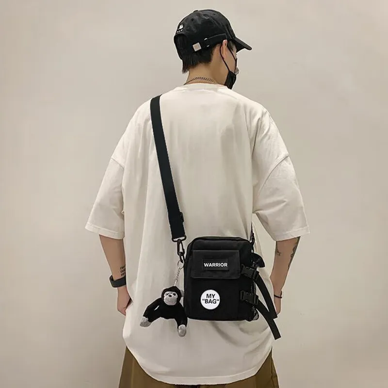 Warrior Nylon Shoulder Bag Regular Unisex Black-4