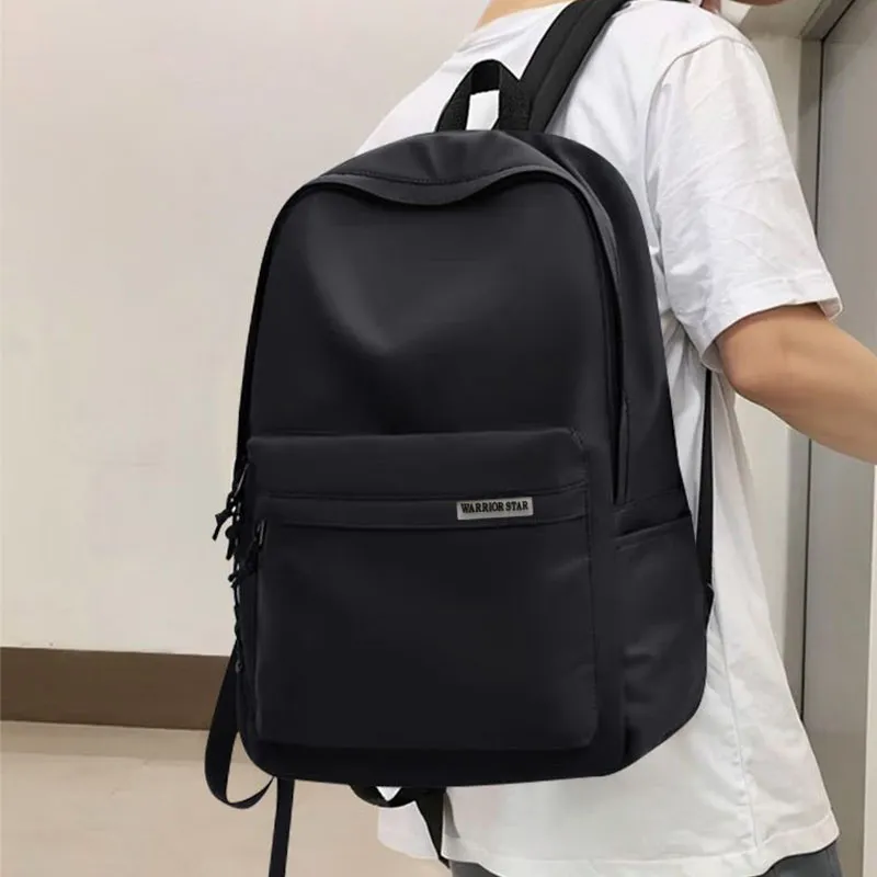 Warrior Nylon Fabric Backpack Unisex Black-2