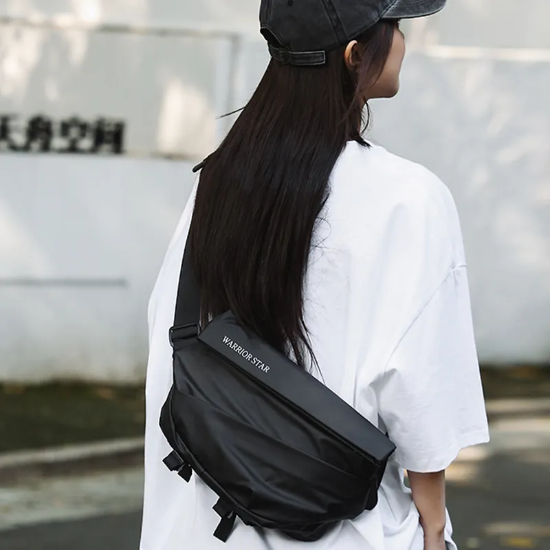 Warrior Polyester Crossbody Bag Regular Unisex Black-3