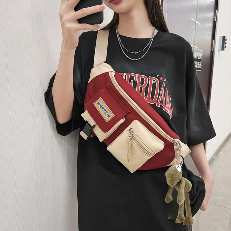 Warrior Nylon Travel One Shoulder Crossbody Sling Bag Regular Unisex Red/Green/Ecru/Black-1